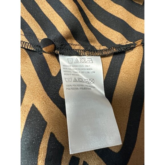 Dennis By Dennis Basso Zebra Print Button-Up Blouse With Tie Neck Detail Size 1X - Picture 8 of 10